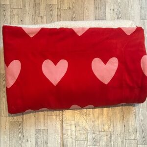 Threshold Plush Throw with Red and Pink Hearts